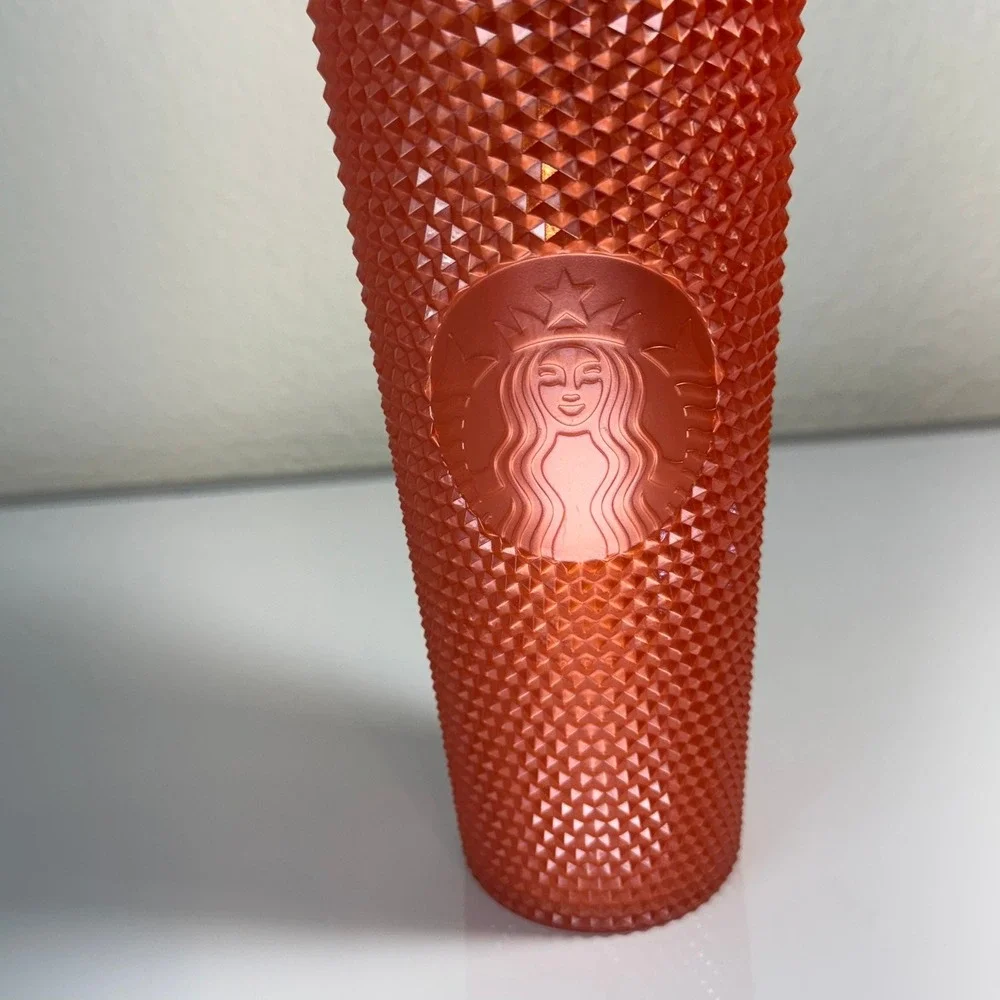 Starbucks 24oz Matte Studded Tumbler Orange Cold‎ Cup with Straw 2021